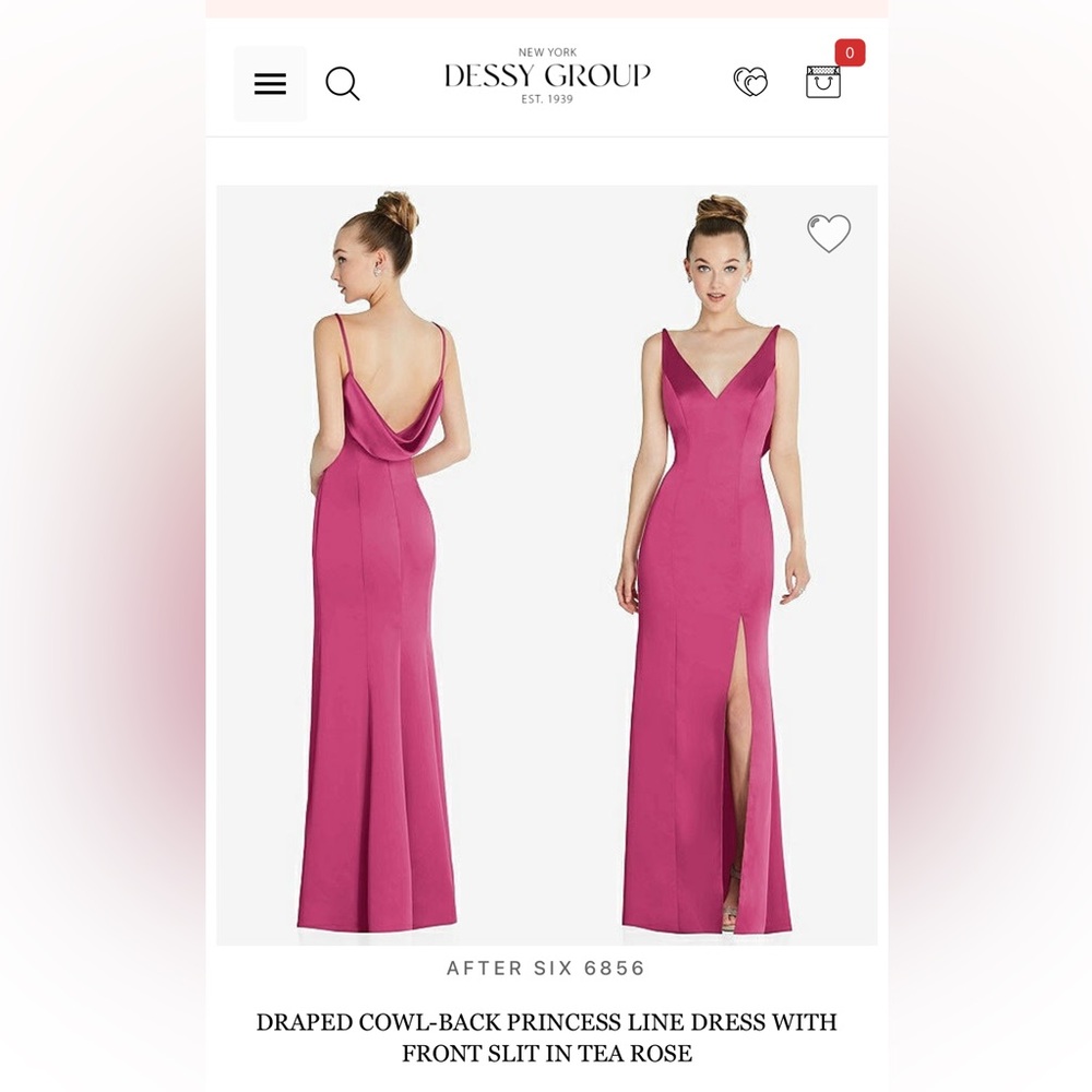 Dessy Group Lux Charmeuse Tea Rose Bridesmaid Dress Size 4 altered/hemmed
